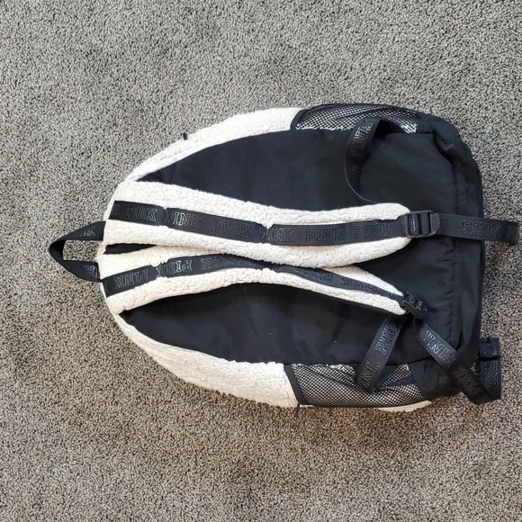 Pink VS Rare Sherpa Large Campus Backpack - Picture 4 of 14